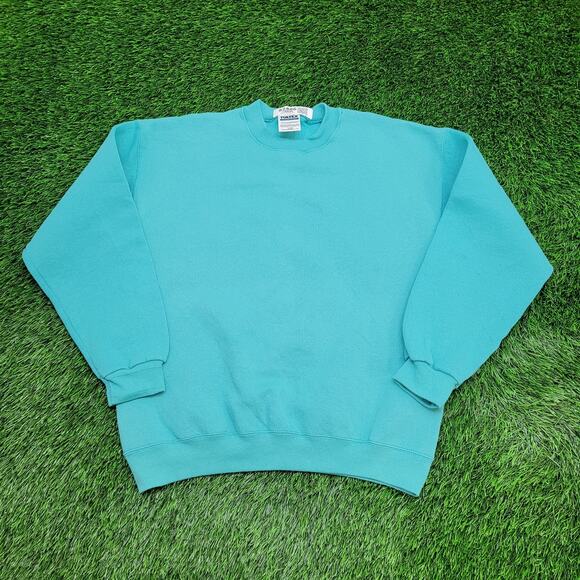 Vintage 90s Tultex Blank Sweatshirt Womens Large 21x24 Blue - Picture 1 of 10